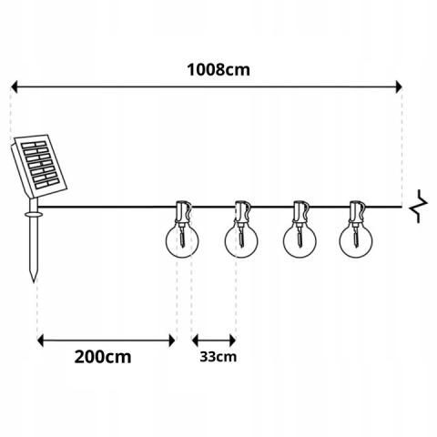 Girlanda Solarna Ogrodowa LED 10m TG-Garden – Lampki na Balkon + Pilot + USB