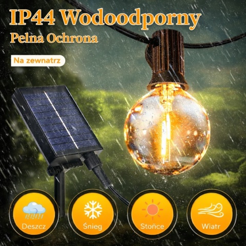 Wodoodporna żarówka LED klasy IP65 girlanda zewnętrzna