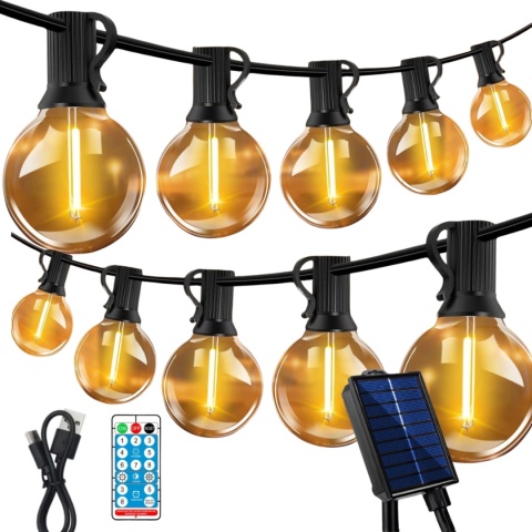 Klimatyczna girlanda solarna ogrodowa LED TG-Garden barwa ciepła